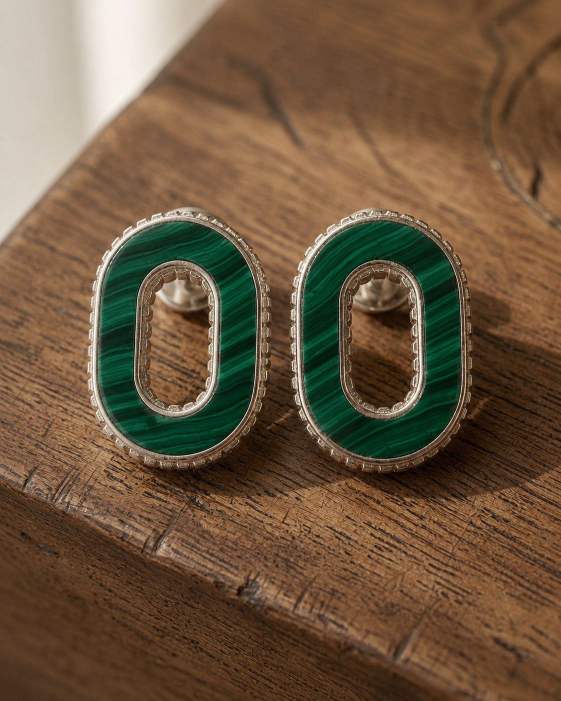 Boucles d'oreilles Héritage malachite