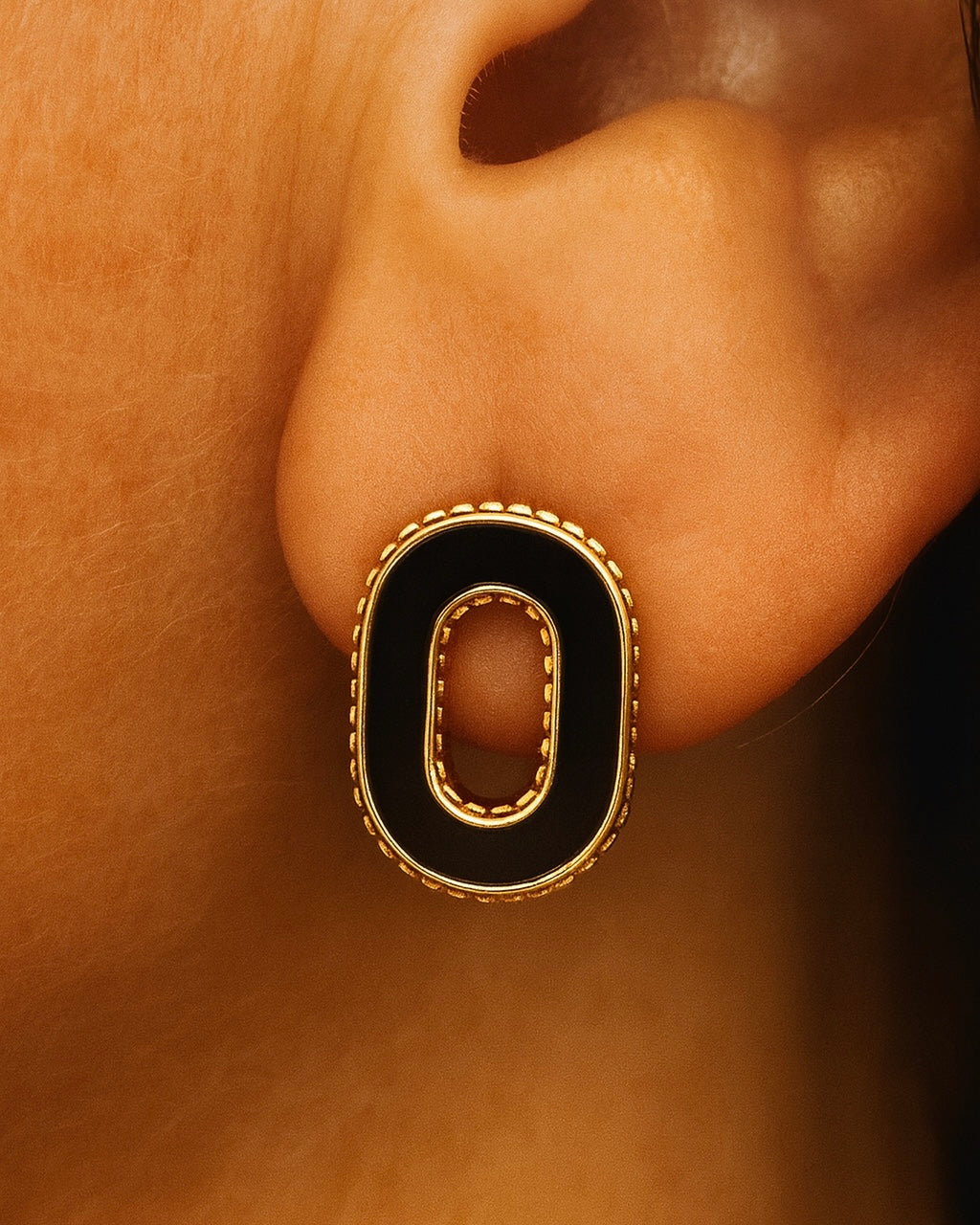 Boucles d'oreilles Héritage Onyx noir
