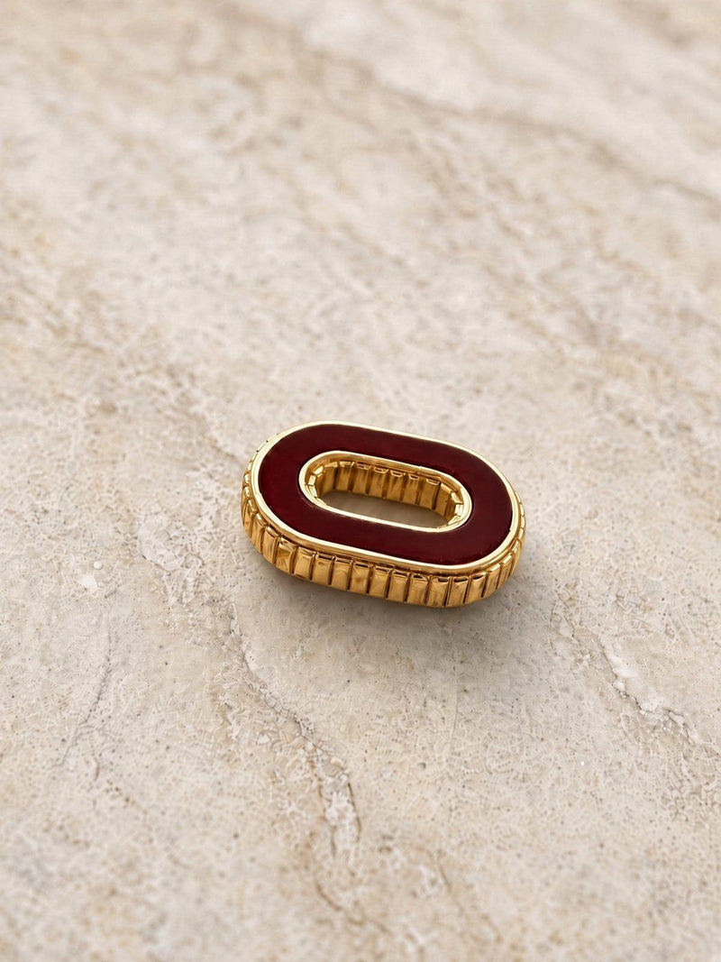 Maillon agate rouge en or 18k